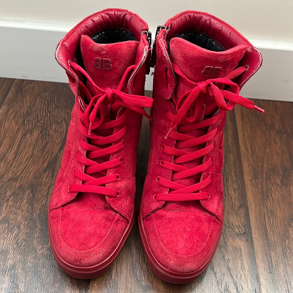 Baldinini Red Suede Wedge Sneakers 36.5